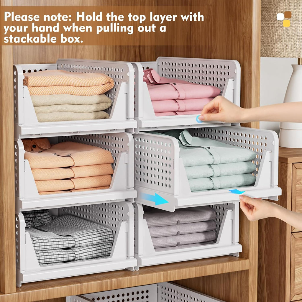 Pack Stackable Closet Storage Basket